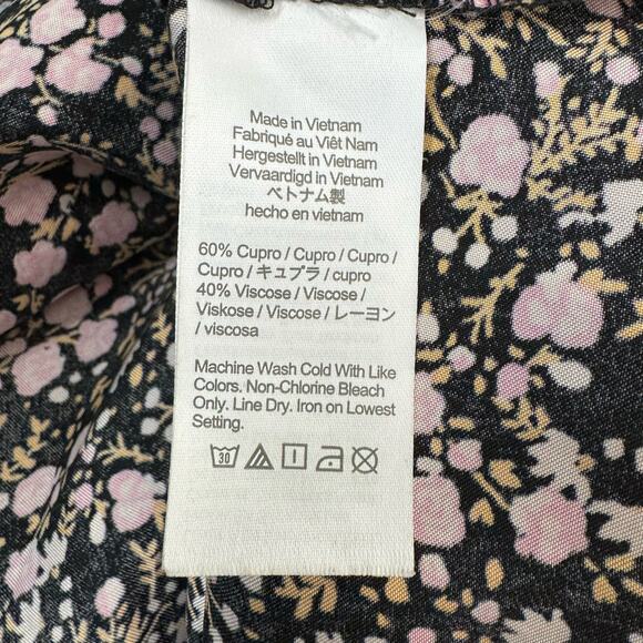 J. Crew Tie-Waist Midi Shirt Dress Fall Garden Floral Long Sleeve Casual Size 4 - Picture 11 of 14